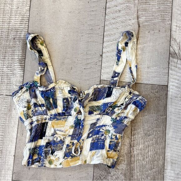 Urban Outfitters Blue Valentina Bustier Tank Top - Picture 1 of 5